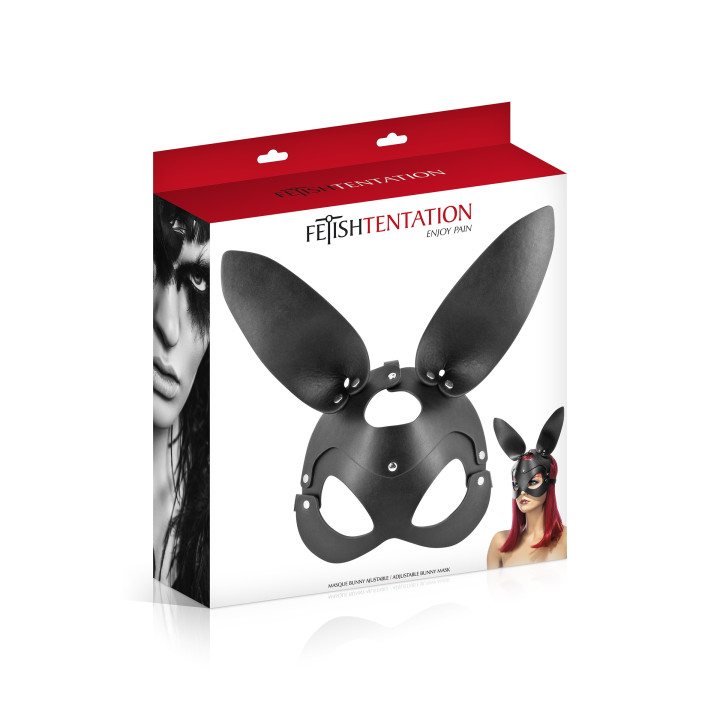 Masque noir Bunny simili cuir
