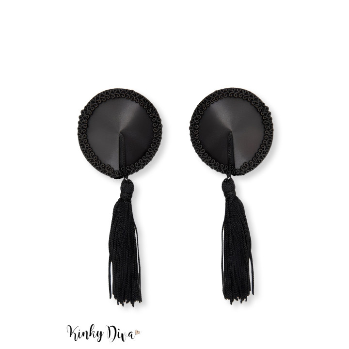 Nipple cache tétons satin pompons