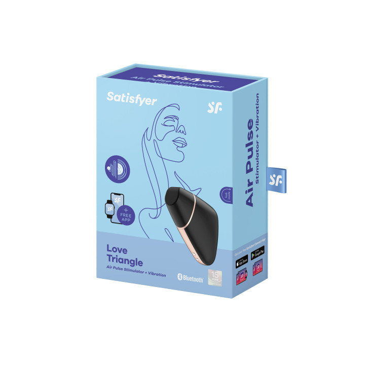 Love Triangle Connecté Stimulateur clitoris par ondes vibrations Noir