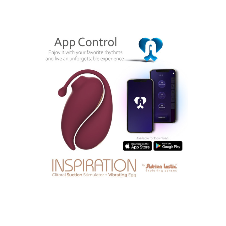 Inspiration Duo Stimulateur clitoridien succion et oeuf vibrant connecté téléphone