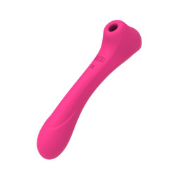 QUIVER Rose Stimulateur Clitoridien et vaginal USB à DOUBLE Stimulation par Succion ou Vibration