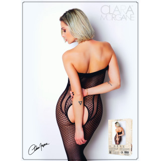 Bodystocking résille motif forme bustier ouvert entre jambes