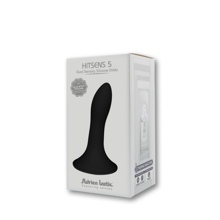 Hitsens 5 Gode Ventouse noir "Thermo Réactive"