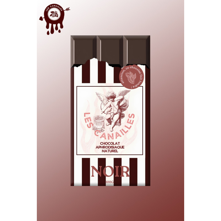 Tablette chocolat aphrodisiaque • Noir • 100g