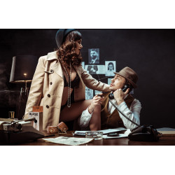 Menottes poignets simili cuir caramel