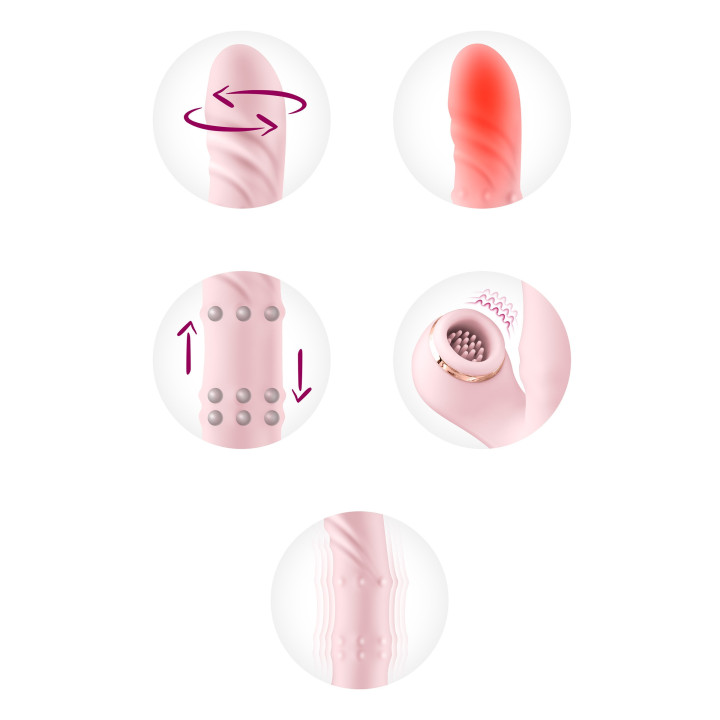 Classy Rabbit Vibro billes rotatives chauffant clitoris tapping picots USB