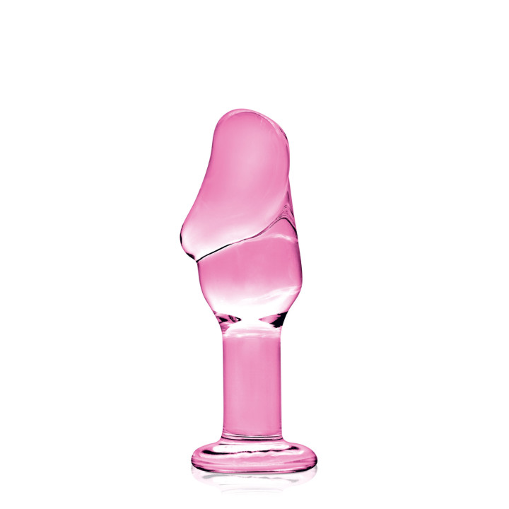 Plug Anal gland en Verre rose 12cmx4.3 N°24